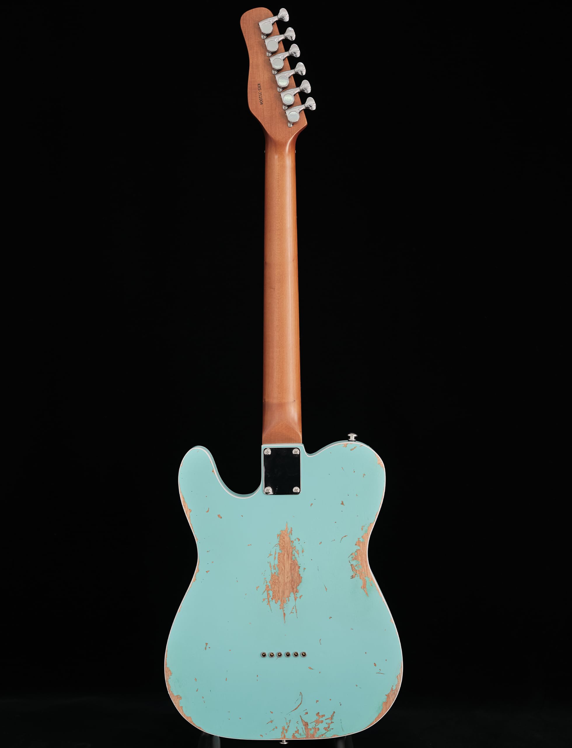 KGD Relic electric guitar mahogany body carbonized maple neck rosewood fretboard 6-string solidbody electric guitar S-S pickupsbrass barrel saddle bridge (Seafoam)