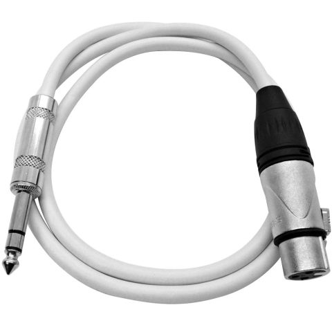 Seismic Audio – SATRXL-F3White – 3 Foot White XLR Female to 1/4 Inch TRS Patch Cables- 3′ Professional Audio Balanced XLR-F to 1/4″ Patch Cord