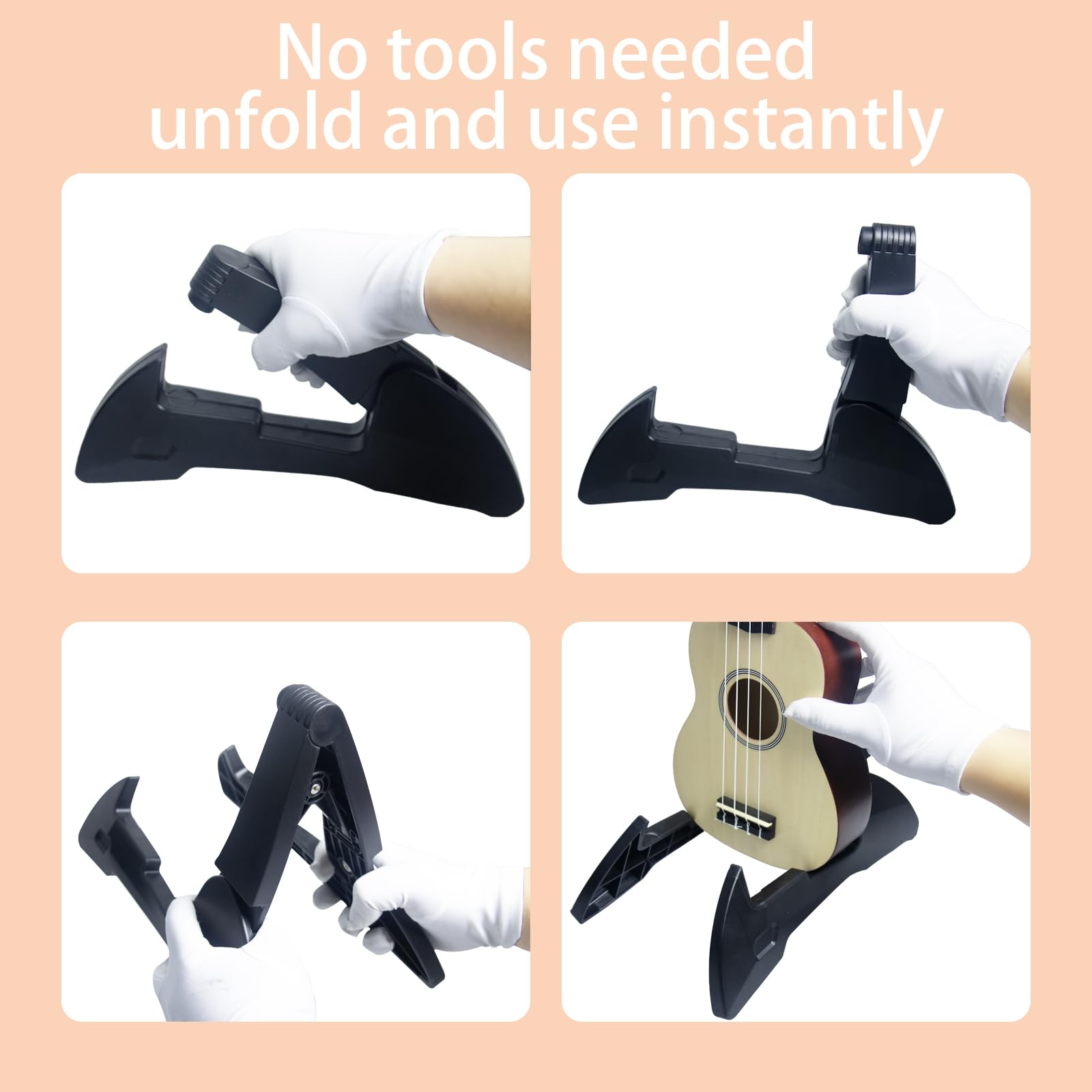 Cheerock Folding A-Frame Guitar Stand TPU Padded for Electric Acoustic Bass
