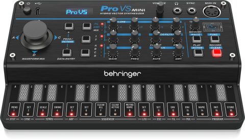 Behringer Pro VS Mini Portable 5-Voice Hybrid Synthesizer with 4 Vector Morphing Oscillators Per Voice, Analog Low-Pass Filter, 16-Step Sequencer and Arpeggiator