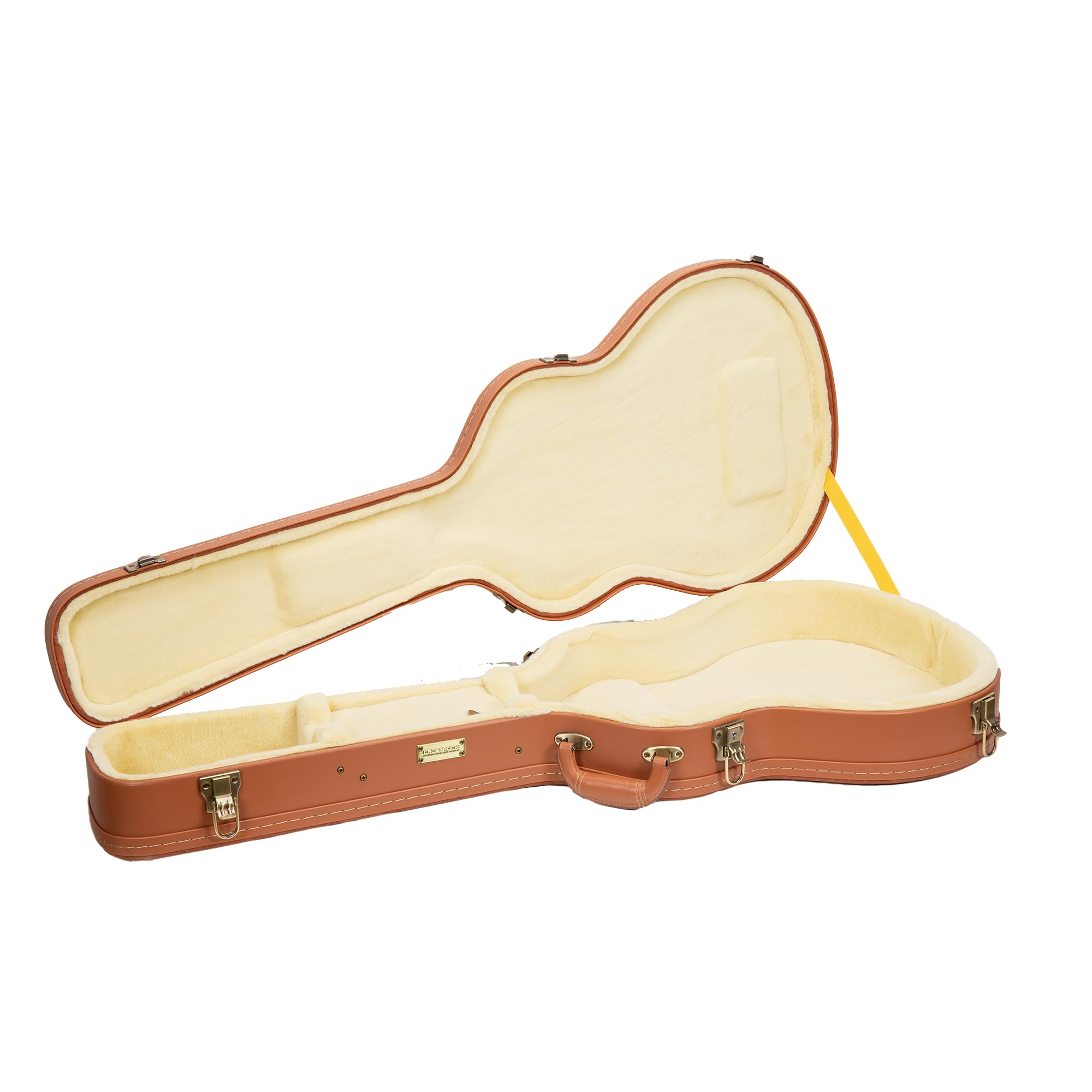 Crossrock Relief Series 335 Guitar Case for ES-335 & Semi-Hollow Electric Guitars | Carved Red Wood Finish, Ivory Plush Interior, Lock (CRW630SARO)