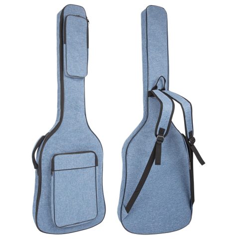 MUZTOP Bass Guitar Bag, 7MM Padding Bass Guitar Gig Bag Padded Soft Electric Bass Guitar Case Backpack with Pockets, Blue