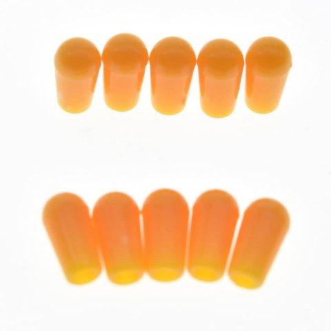Dopro 10-Pack American #8-32 Thread 3 Way Toggle Switch Cap Switch Tip Knob for USA Les Paul Pickup Selector Switch/Switchcraft Switch Amber