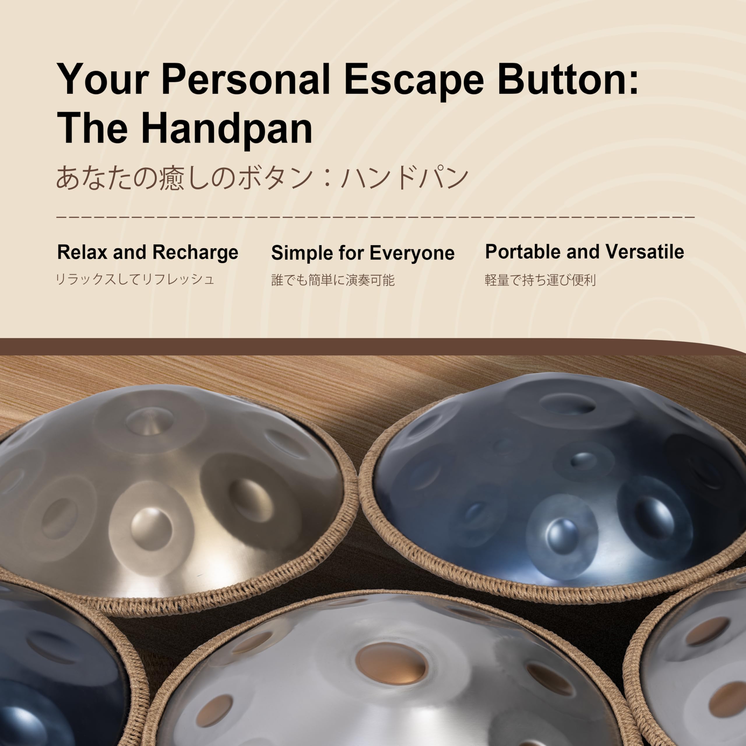 Sarospan Handpan Drum – 22-Inch 12-Note D Kurd 440Hz – Hand Tuning Handpan – Includes Soft Bag, Mallets, Stand, Note Stickers, Cleaning Cloth – Artist Performance Video