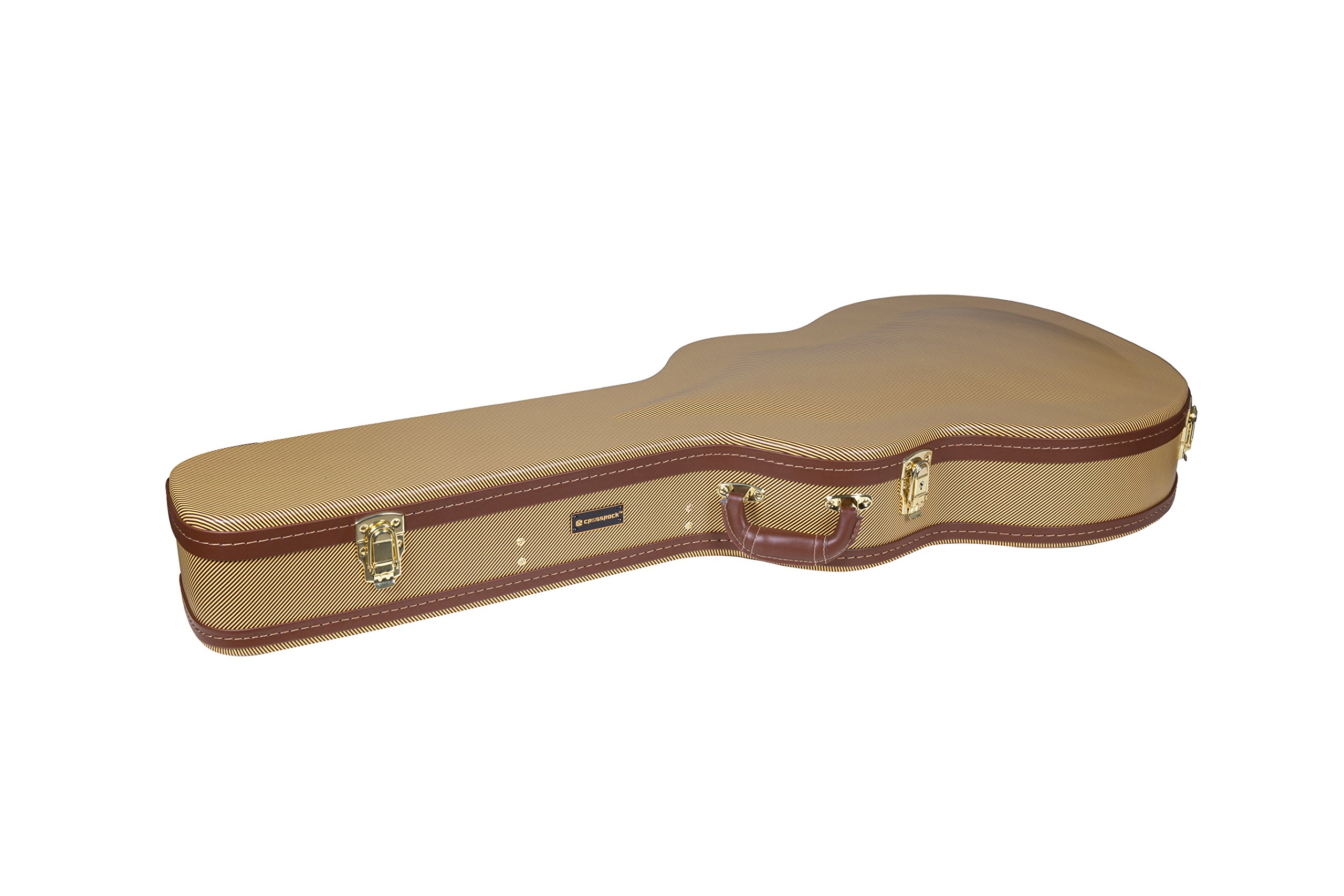 Crossrock Wooden Case for 335 Style 6-String Semi-Hollow Electric Guitars, Vinyl Tweed (CRW600SATW)
