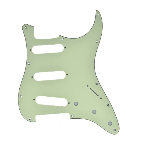 Dopro 11 Hole Vintage 62 Strat ST SSS Single Coil Pickups Guitar Pickguard Scratch Plate with Screws for American FD 62 Stratocaster Mint Green 3 Ply