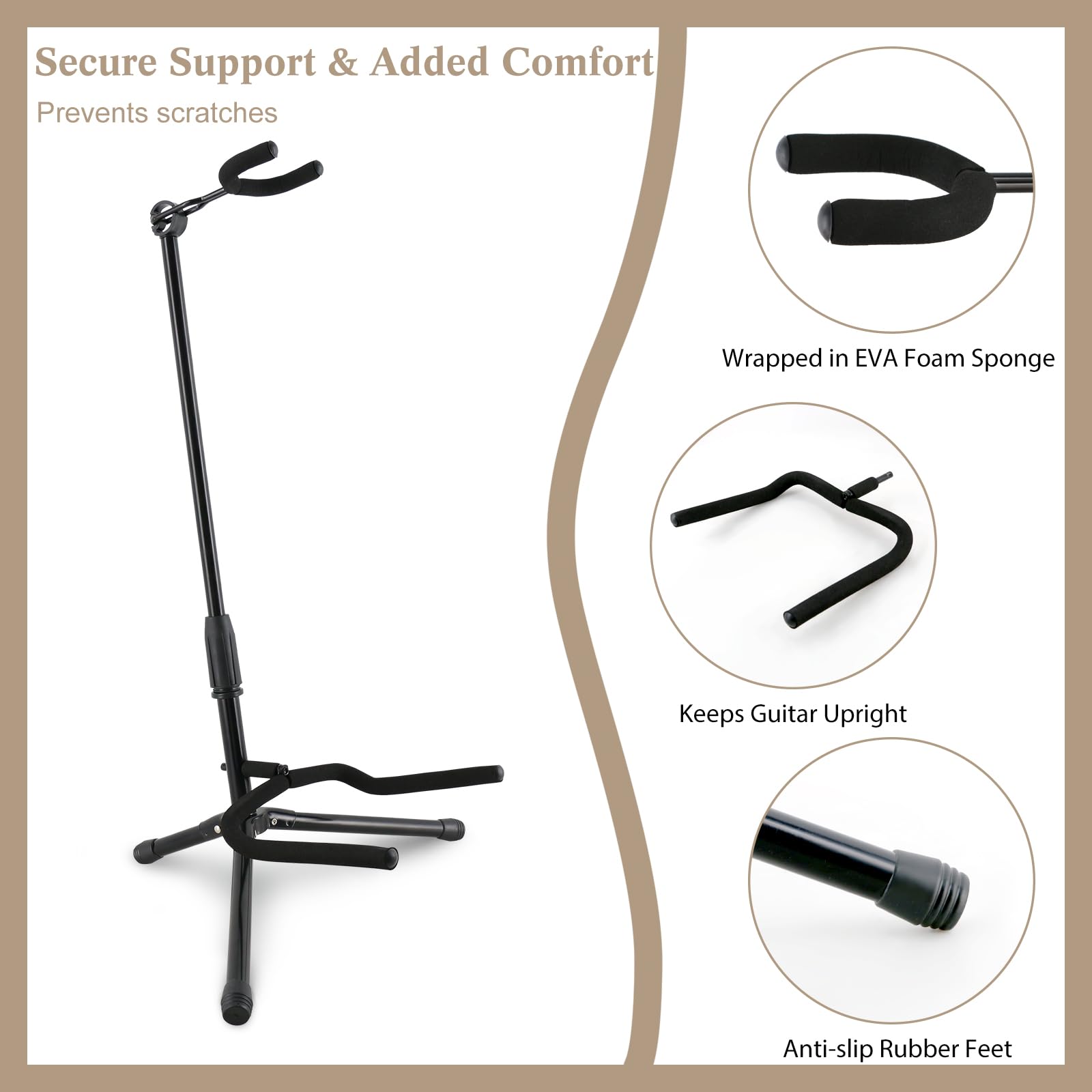 EASTROCK Guitar Stand – Guitar Stands Floor Adjustable Folding Guitar Stand