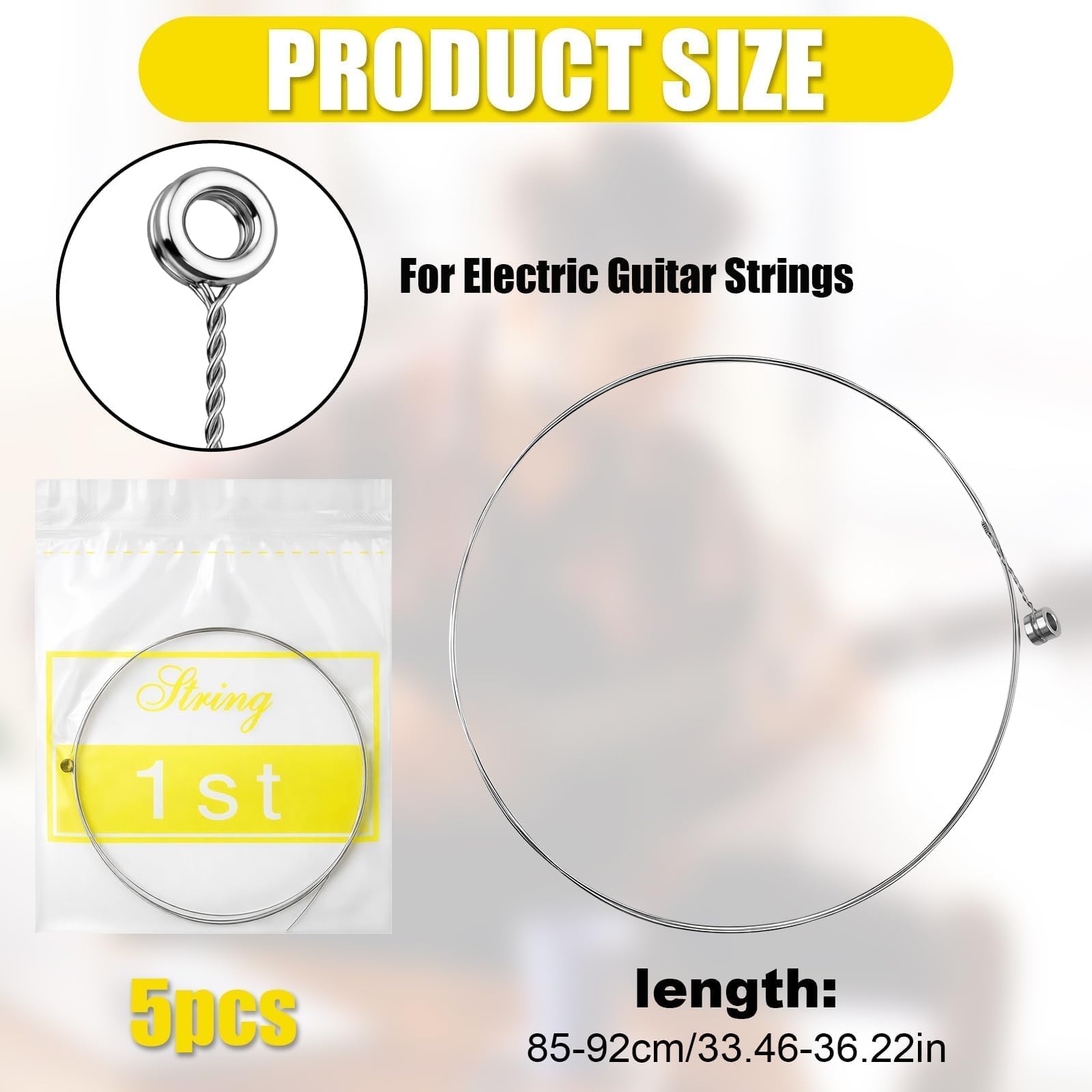 5 PCS Electric Guitar Strings High E 1st Single .010 Gauge