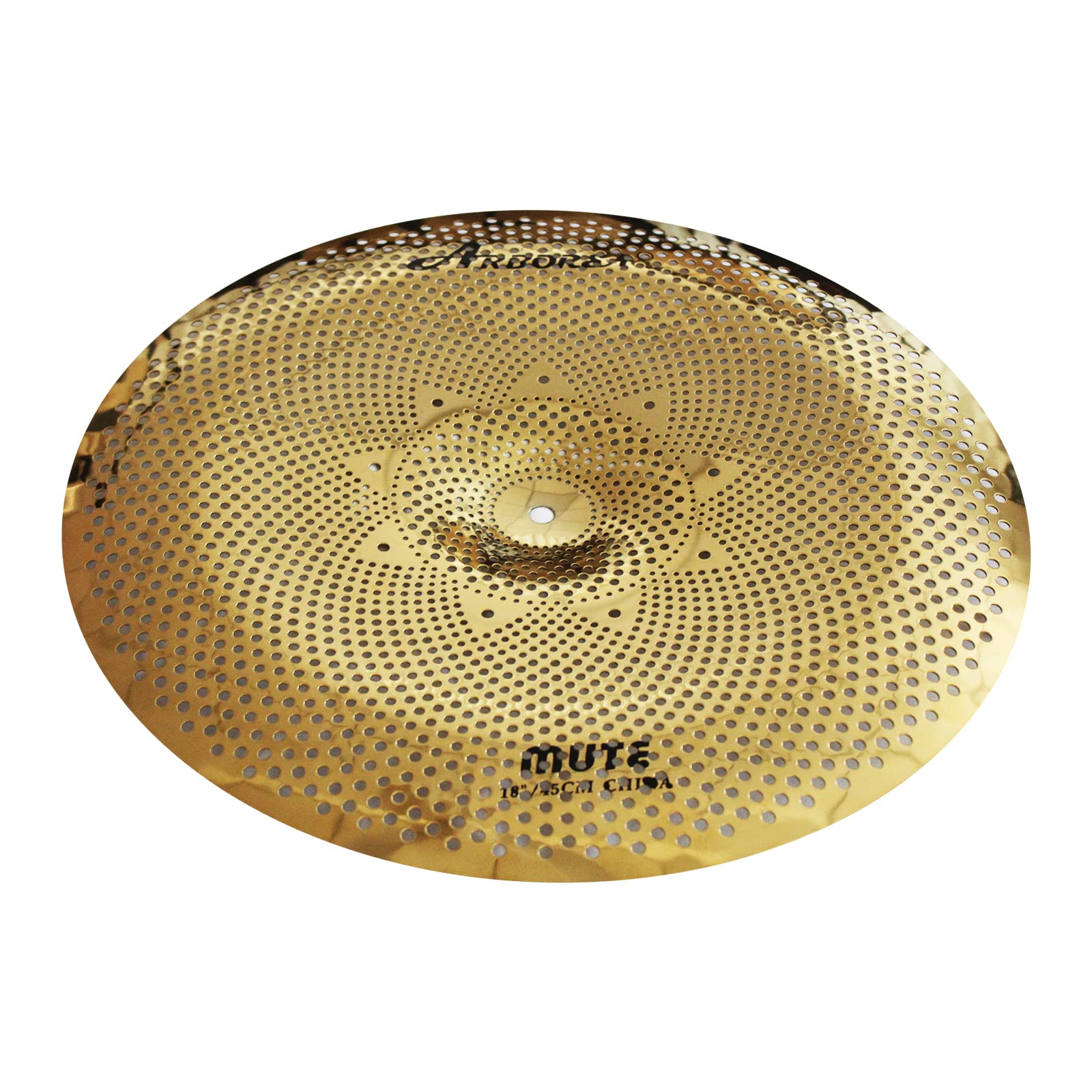 Arborea Low Volume Cymbal 18″ China Mute Golden Drum Cymbal For Practice