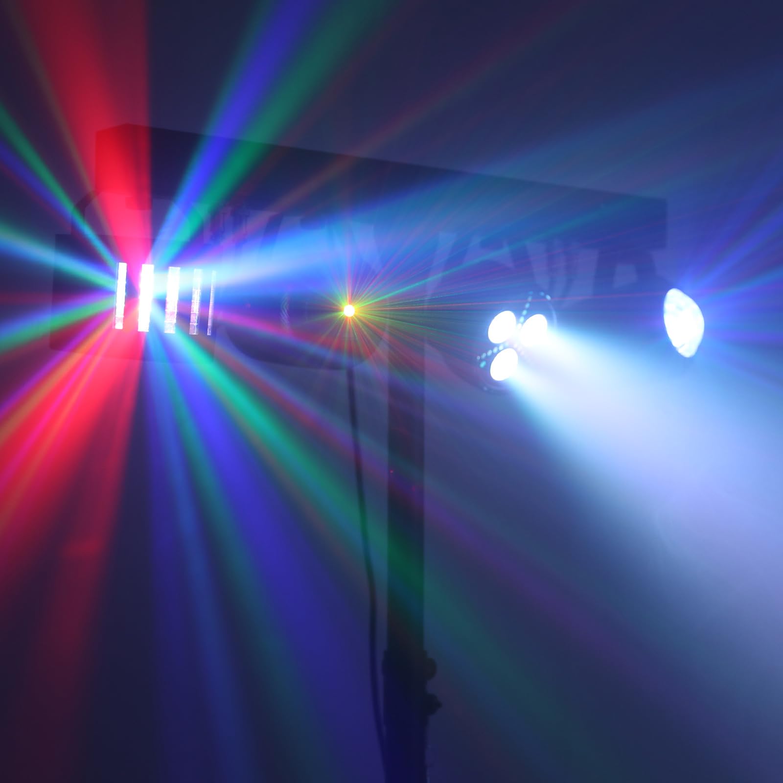 Telbum DJ Lights with Stand, Party Bar Gig Lighting Package with Carry Bag, Sound Activated Disco Lights for Parties DMX & Remote Control, LED Stage Lighting System for Booth, Band, Wedding, Shows