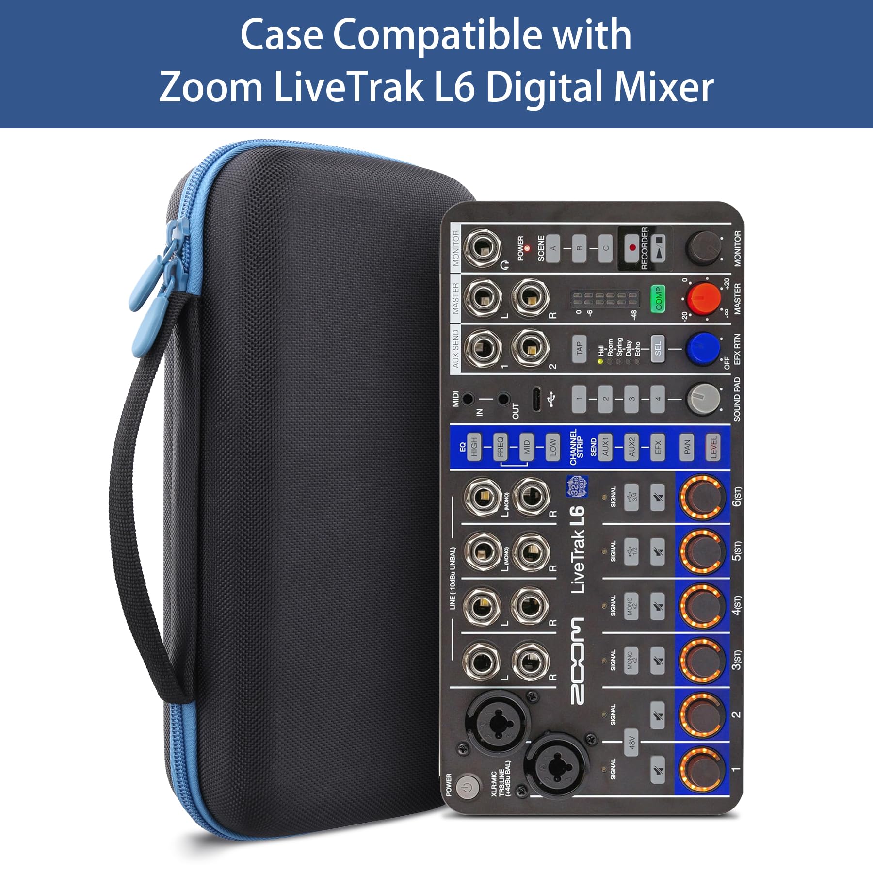 co2CREA Hard Case for Zoom LiveTrak L-6/L6 Digital Mixer