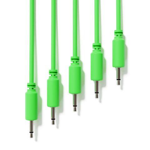 ExcelValley – 5-Pack – Mono Modular Patch Cables – TS 3.5mm 1/8″ Eurorack Synthesizer [Green | 30 cm – 11.81″]