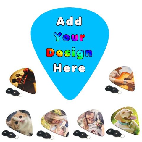 PLKIUYT Custom Guitar Picks 6 Packs Personalized Guitar Pick Double Sided Printing Design Your Own Images Logo Text for Friends Families Birthday Gifts, SkyBlue, 0.46mm