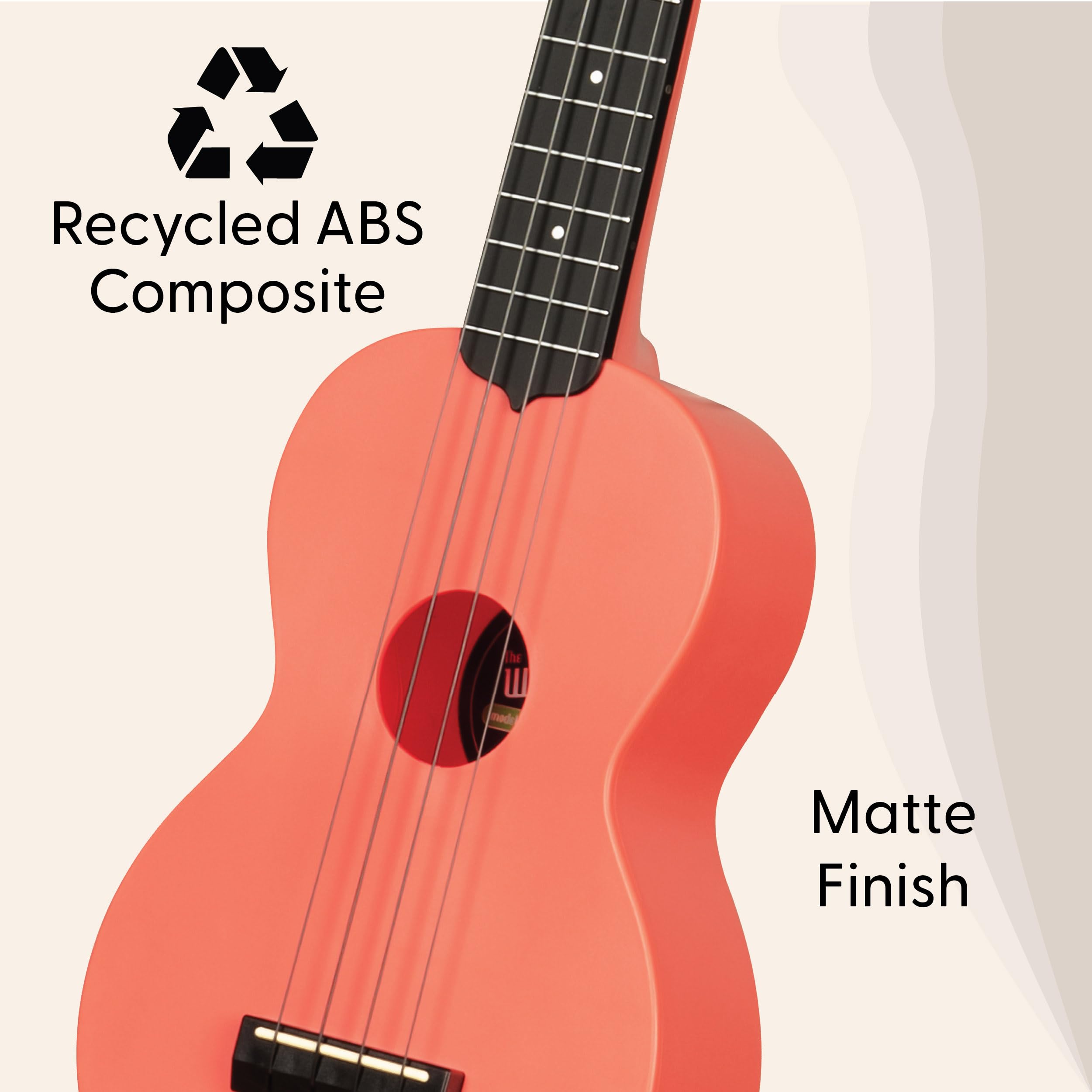 Kala KA-R-WMS-PK-S Soprano Recycled Waterman Ukulele – Pink Dust