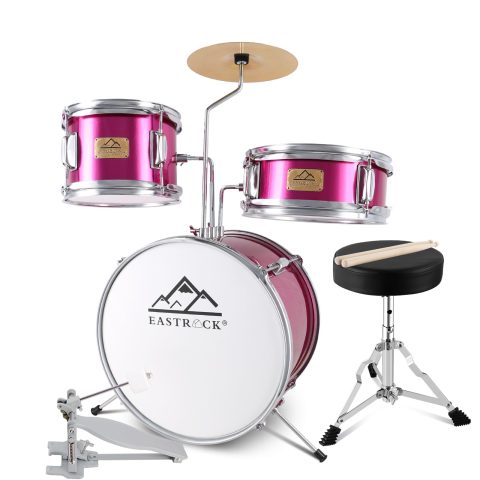 EASTROCK 3 Piece 14” Junior Drum sets for Drummer,Rose Powder
