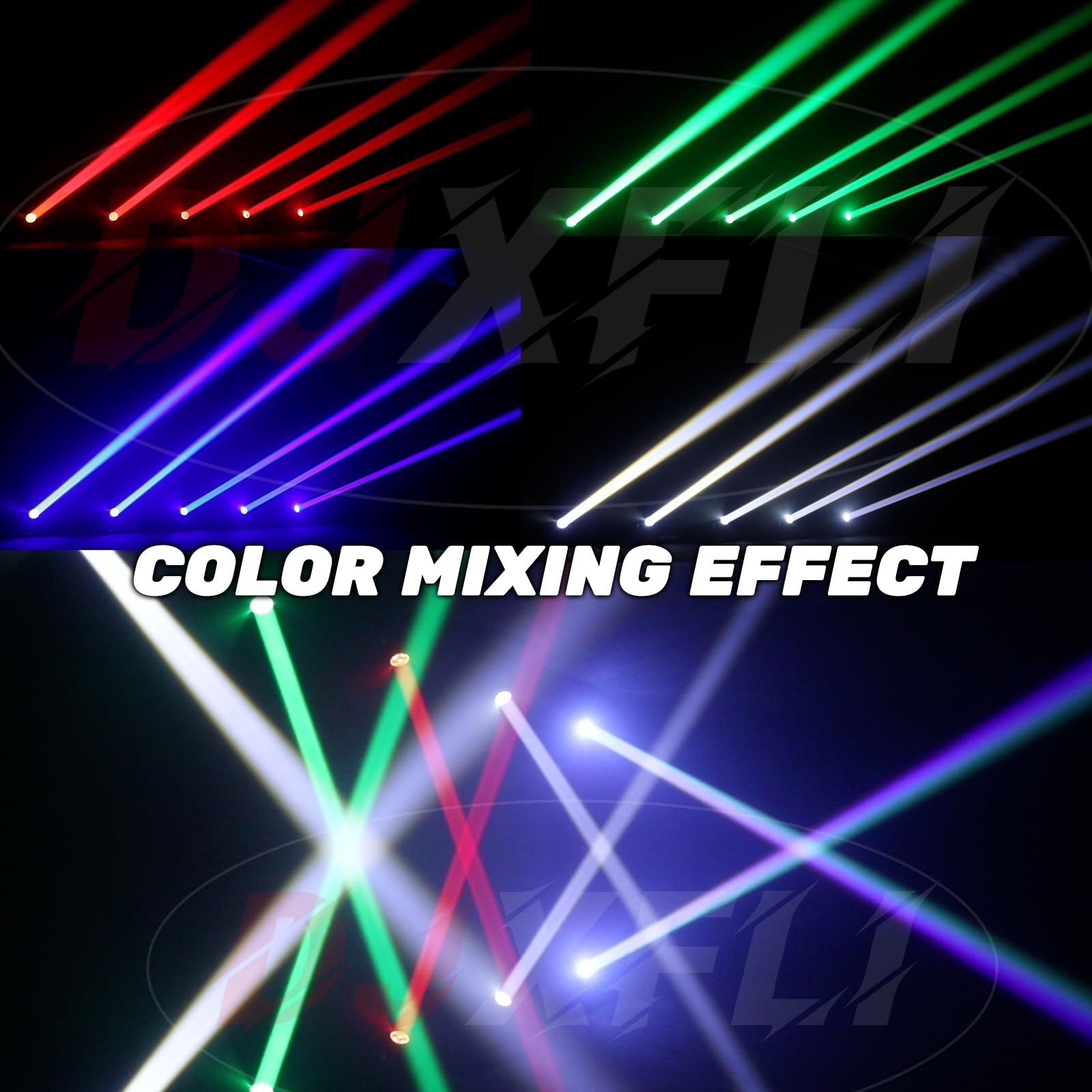 DJXFLI 90W LED Moving Head DJ Lights Mini Beam Stage Lights Super Bright Spot RGBW 4IN1 DMX 512 13CH Sound-Activated for Wedding DJ Party Stage Lighting (75W, 2)