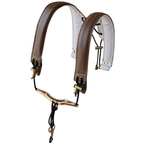 adorence Leather Saxophone Shoulder Strap Sax Harness Strap – Brown