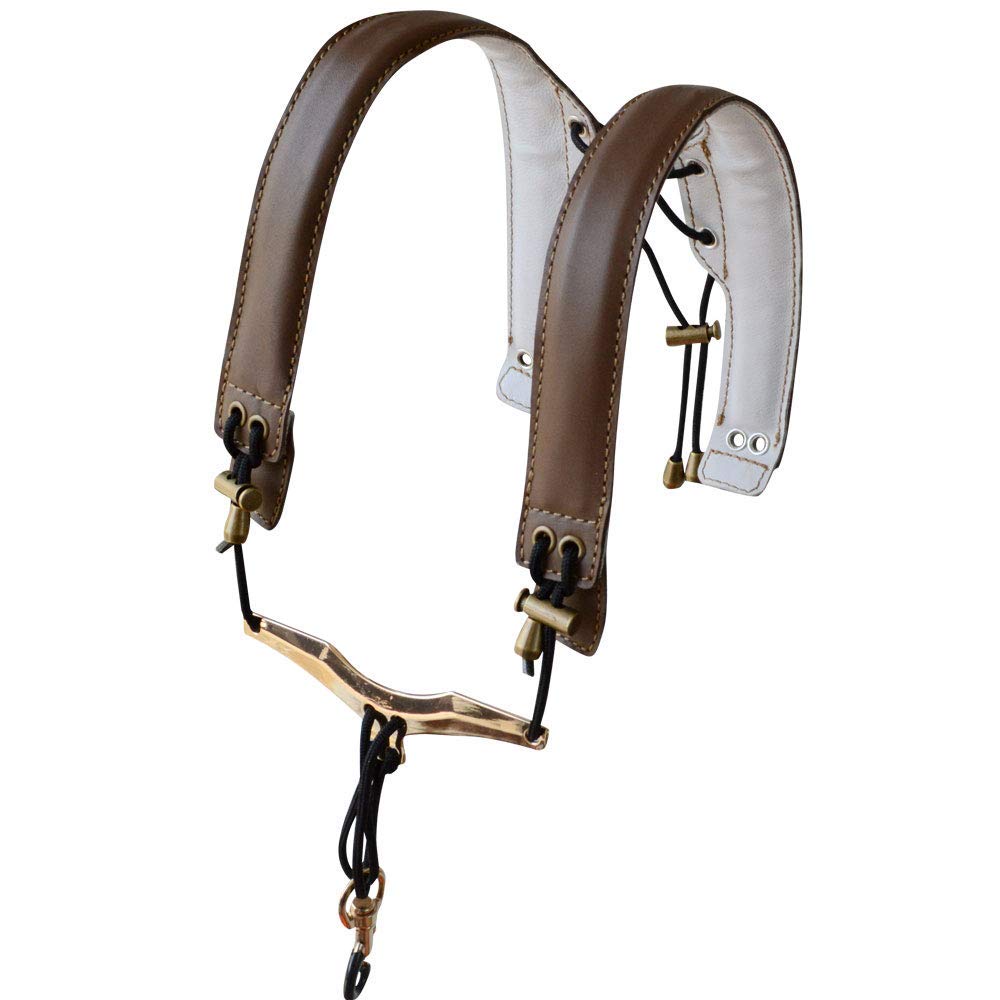 adorence Leather Saxophone Shoulder Strap Sax Harness Strap – Brown