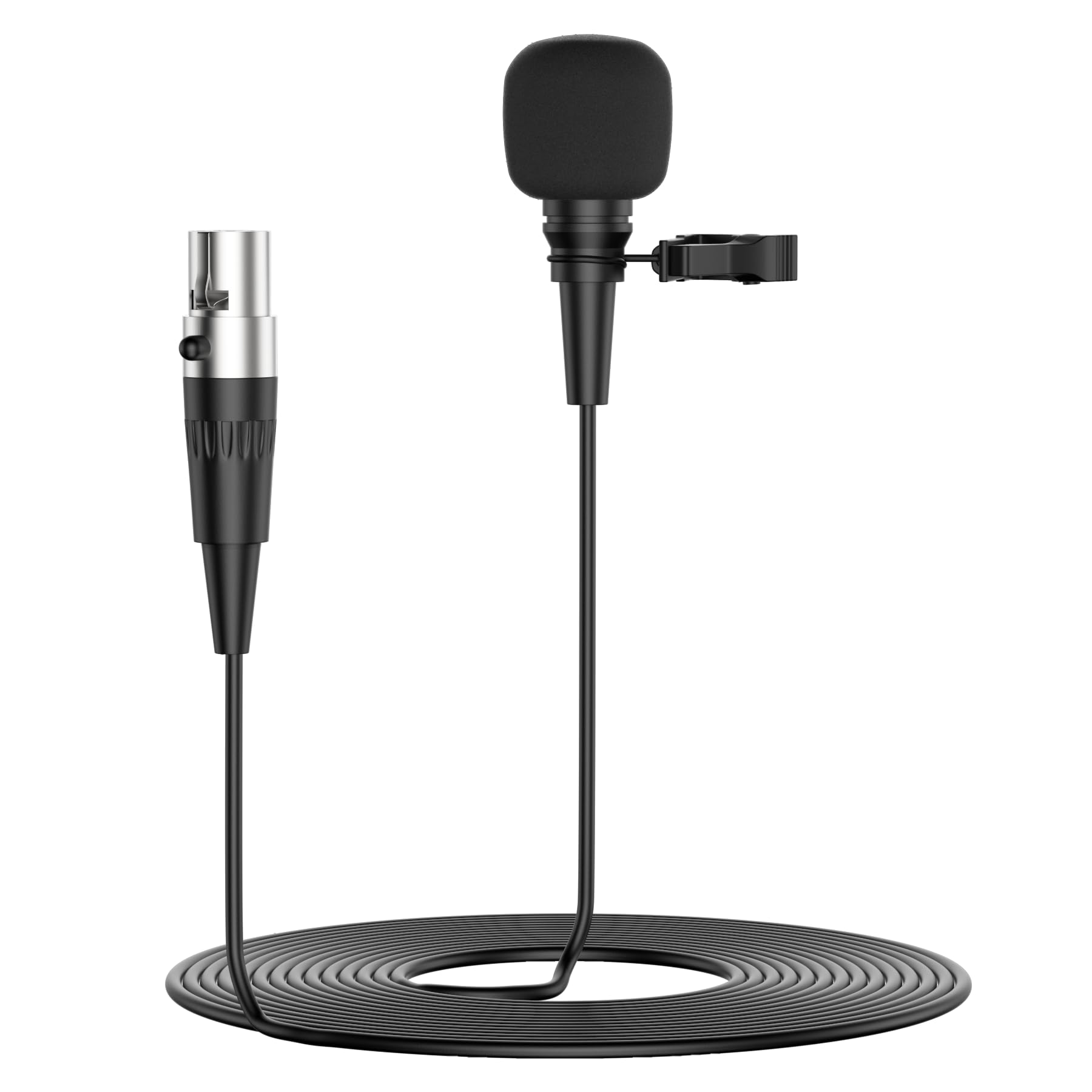 EV SPACES Professional Unidirectional Super Cardioid Lavalier Lapel Microphone – for Interview, Stage, Studio & Live Performances – Mini XLR 4 Pin TA4F Plug
