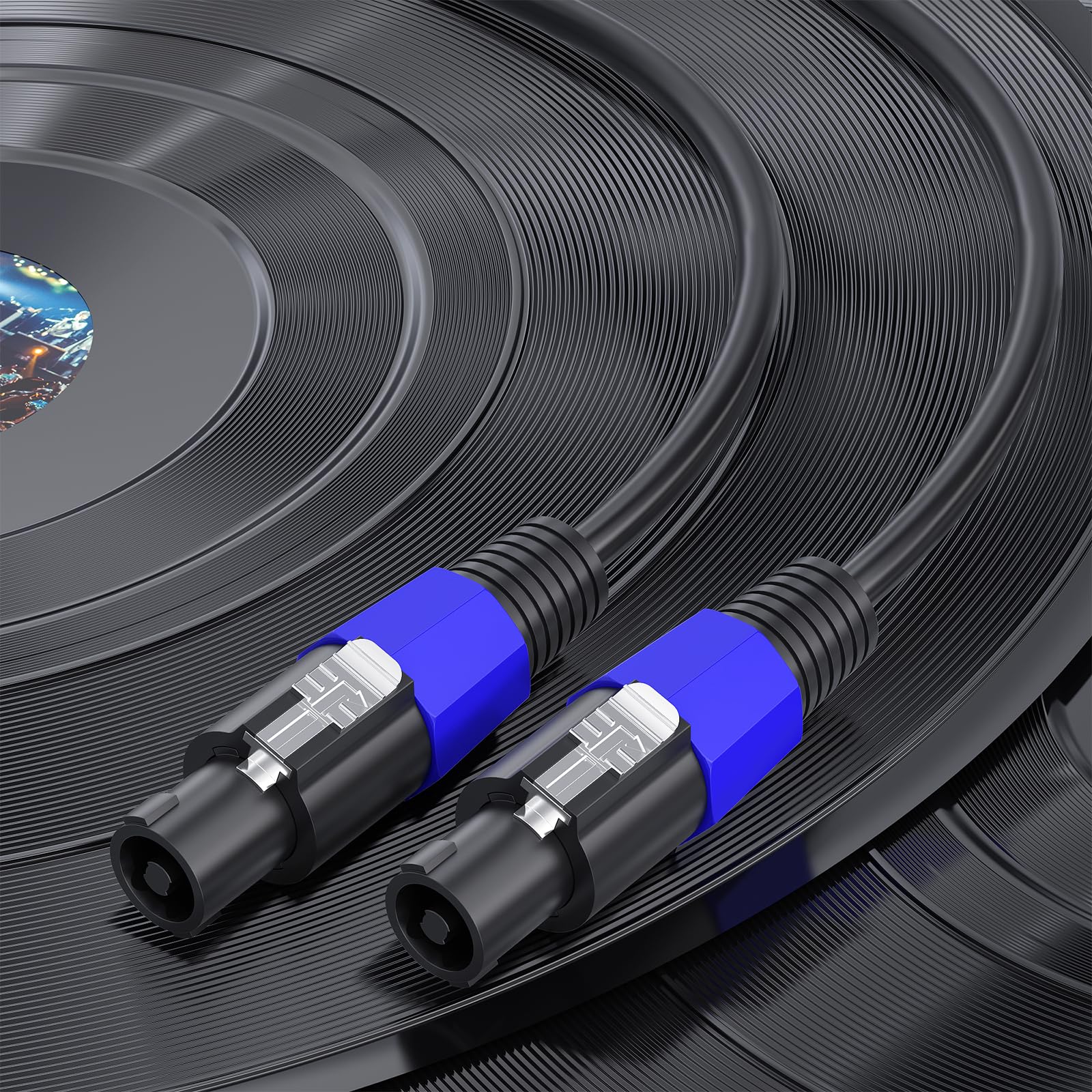 EPYOADO 2 Pack 6 feet Professional Speakon to Speakon Cables, 12 AWG Patch Cords DJ/PA Audio Amplifier Speaker Cable Wire