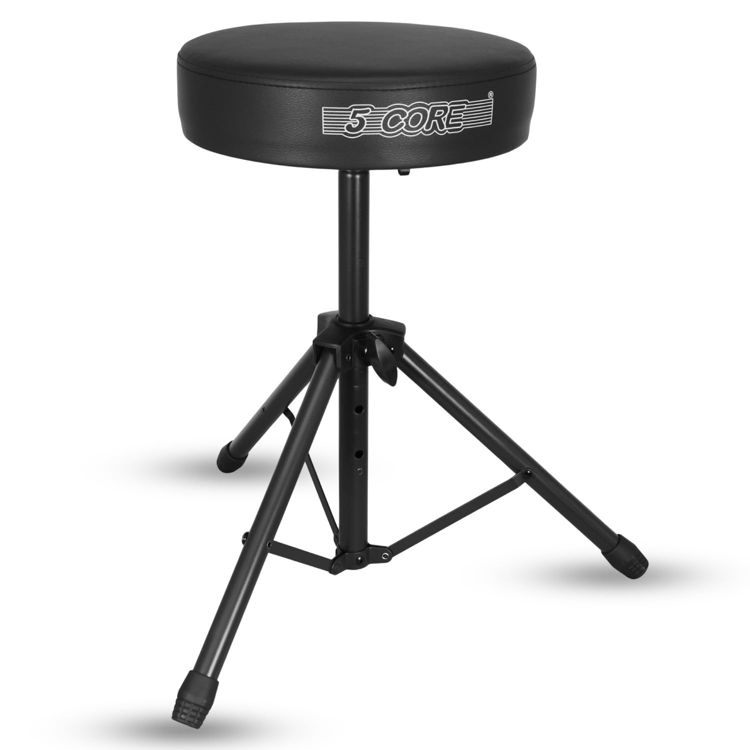 5 CORE Drum Throne Thick 3 Inch Padded Drum Seat Height Adjustable Drumming Stools with Anti-Slip Feet Musician Chair for Adults and Kids Drummers White – DS 01 WH