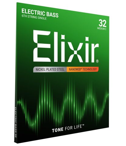 Elixir, Electric Bass Strings, Nickel Plated Steel, NANOWEB, Single 32