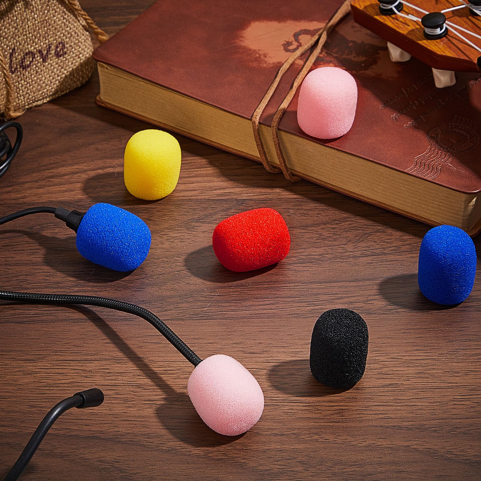 Juexica 30 Pcs Windscreen Foam Compatible with Most Small Microphones