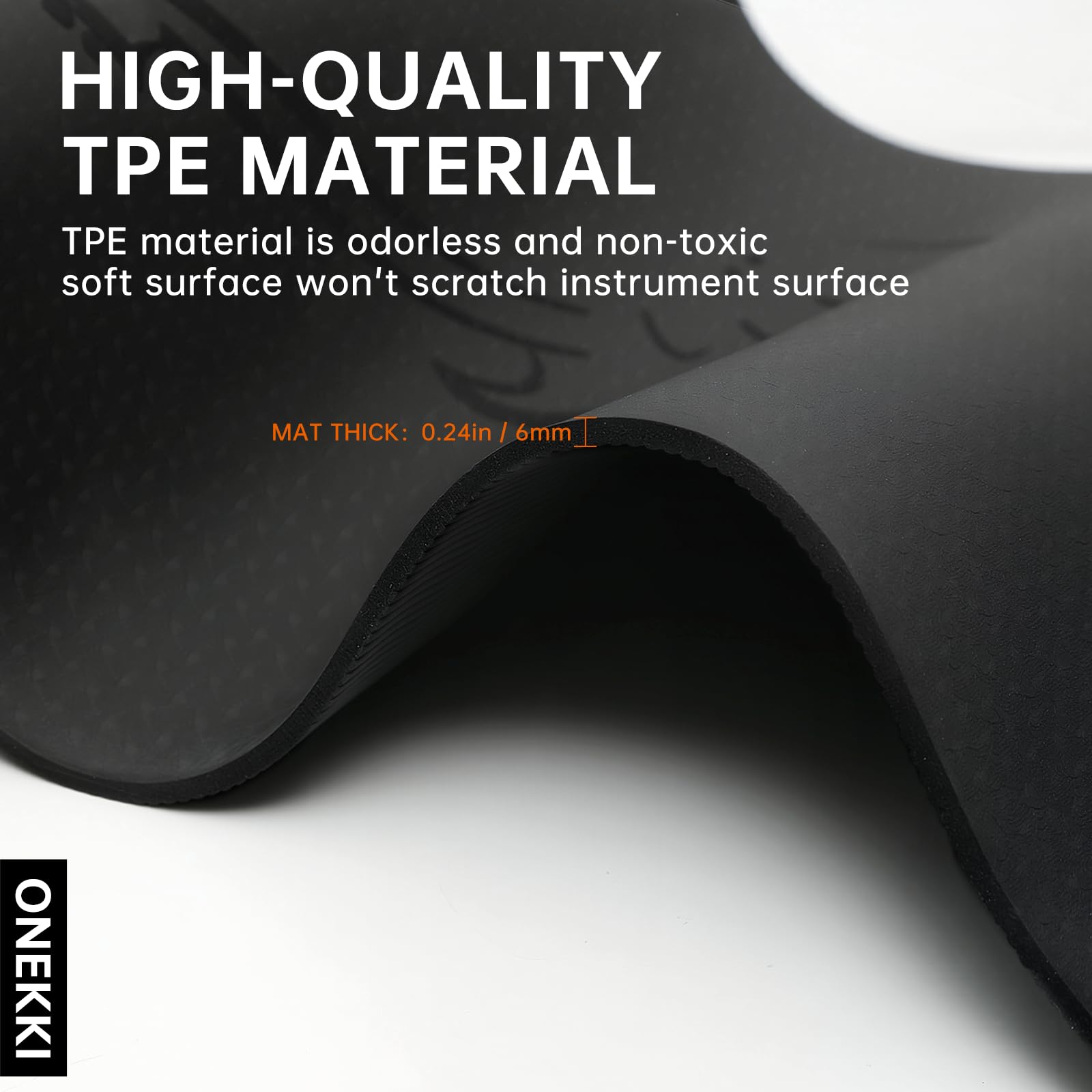 Guitar Neck Rest and 41”x 17”Guitar Mat, with Two Heights Support, Non-Slip