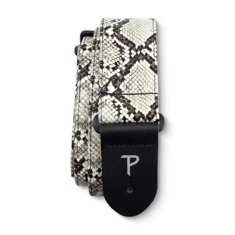 Perri’s Leathers Faux Snake Skin Guitar Straps, 39″ – 58″, Beige, Jacquard Patterned, Adjustable Length, Leather Ends, Non-Slip & Durable, Electric, Bass, Acoustic Guitar Strap