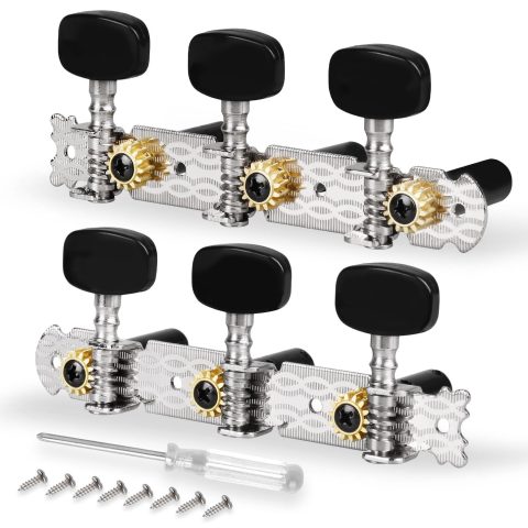 Mr.Power Guitar Tuners 6 Strings Pegs for Guitarist Players Black Button