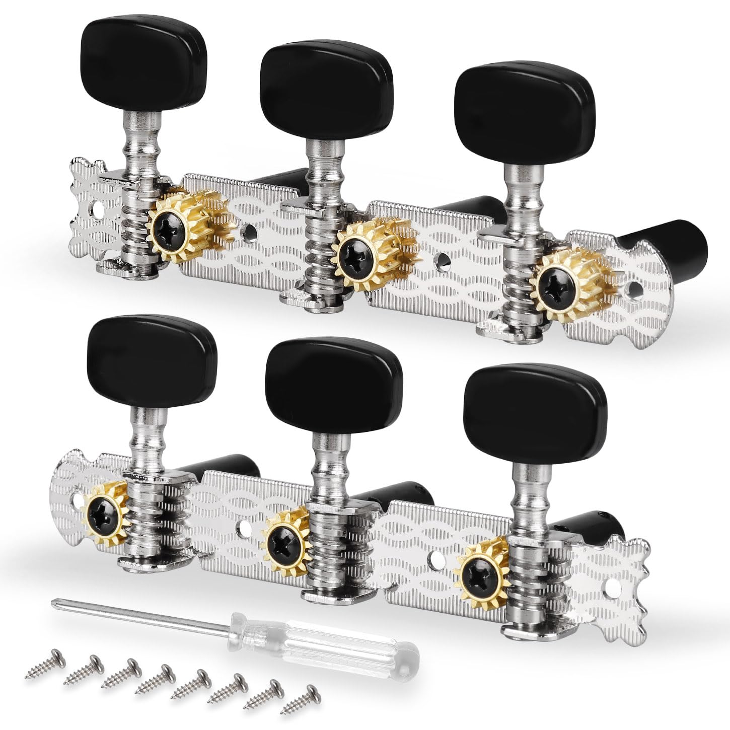 Mr.Power Guitar Tuners 6 Strings Pegs for Guitarist Players Black Button