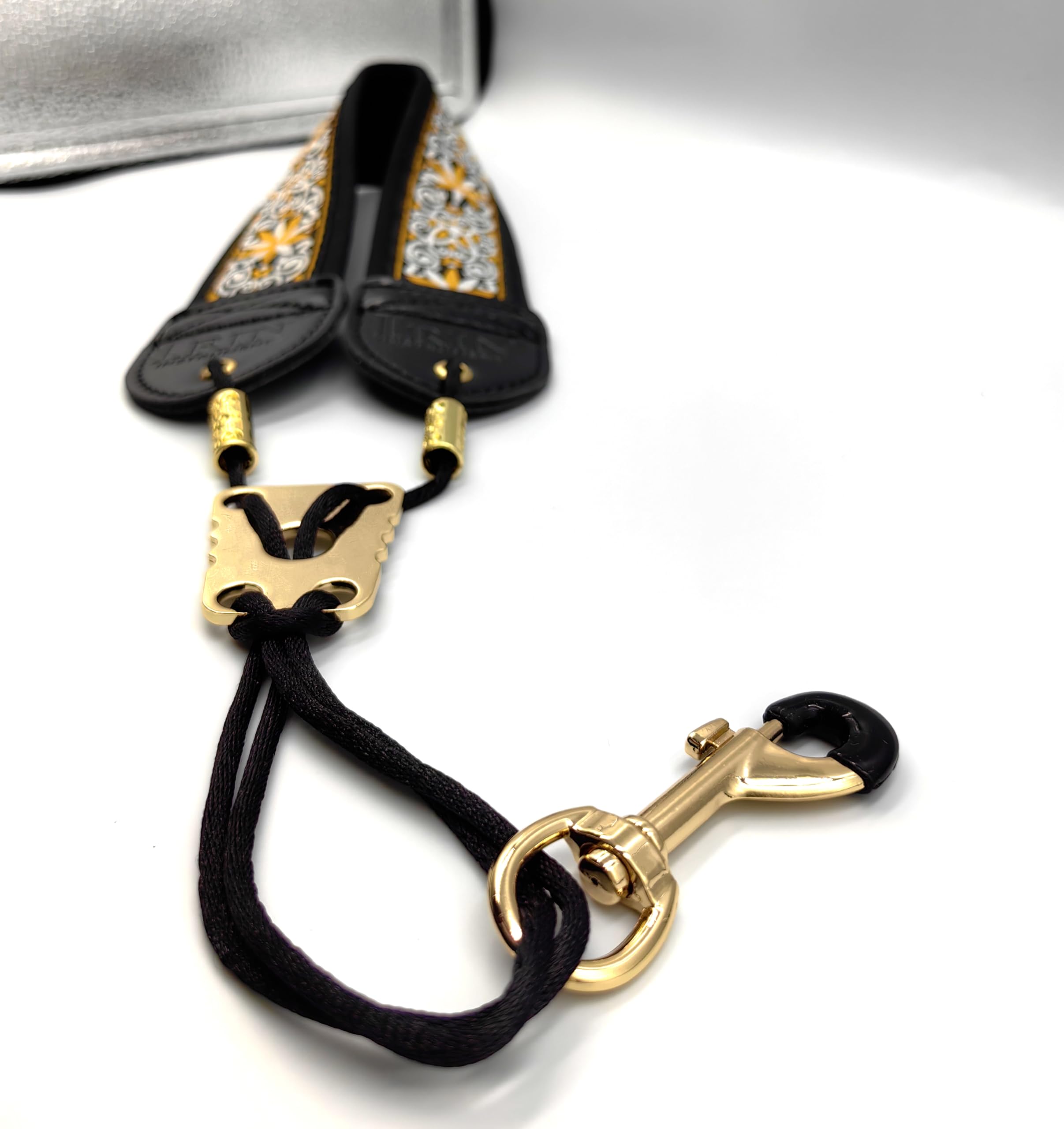 lightstar Embroidery Saxophone Neck Strap – (Comfort, Breathable, Metal Swivel Snap Hook) Sax Neck Strap for Alto Tenor (Sunflower embroidery)
