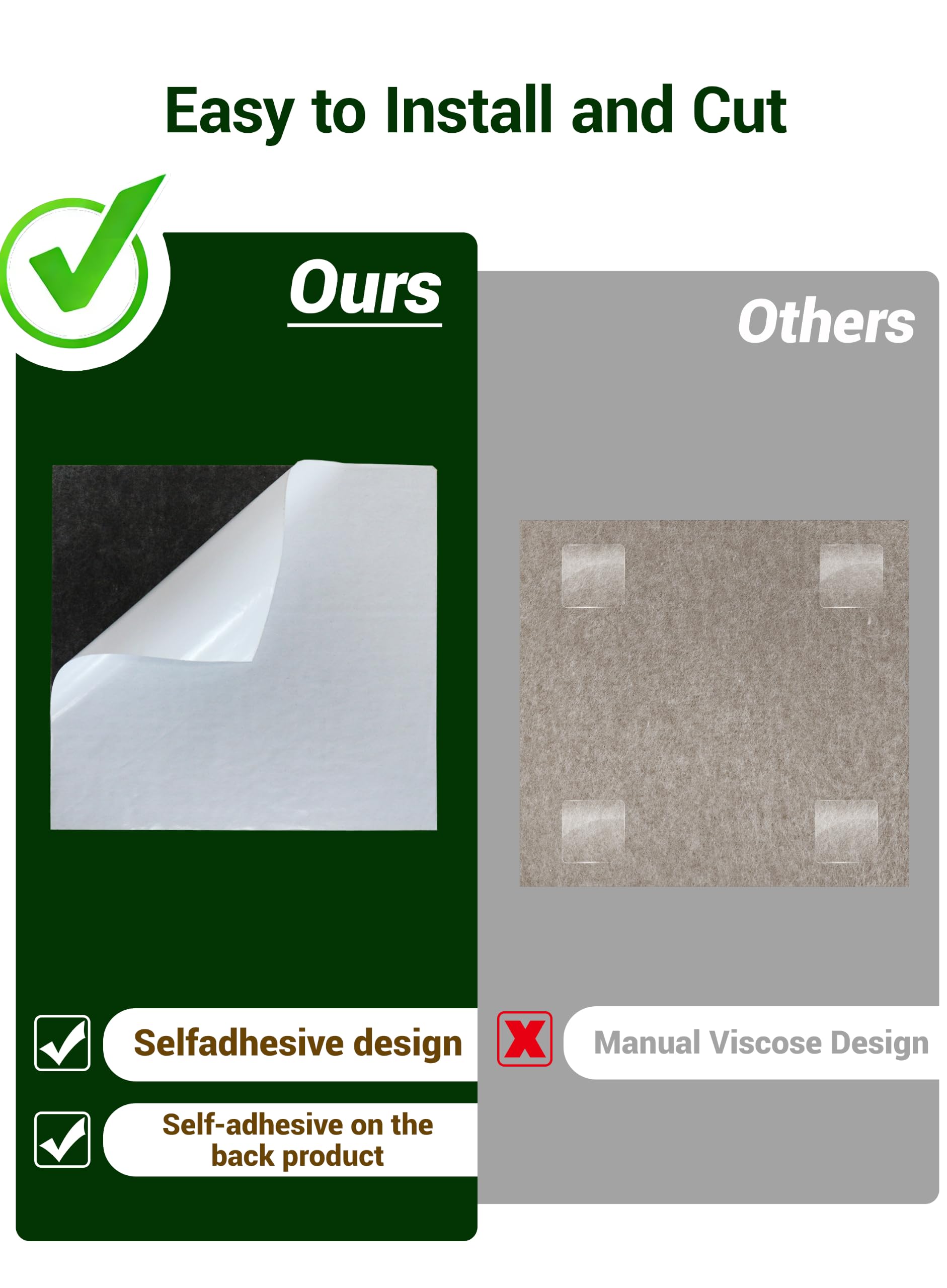 Waister Soundproof Wall Panels, 12‑Pack, 0.47 Inch Thick High Density-White