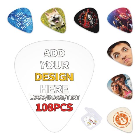 YZPPDHFC 108PCS Single 0.46-0.71-0.96mm Customized Guitar Pick, Personalized Guitar Picks, Gifts for Musicians, Customized Guitars Accessories for Electric Guitars, Ukulele, Gift for Men Birthday