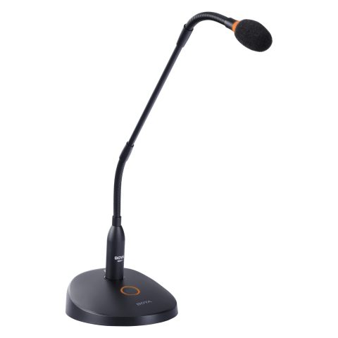 BOYA Desktop Condenser Podium Microphone, 18″ Bi-fold Gooseneck Microphone with Mute Button&LED Indicator, XLR Mic for Conference Meeting Video Live Streaming Lecture Speech Podcast