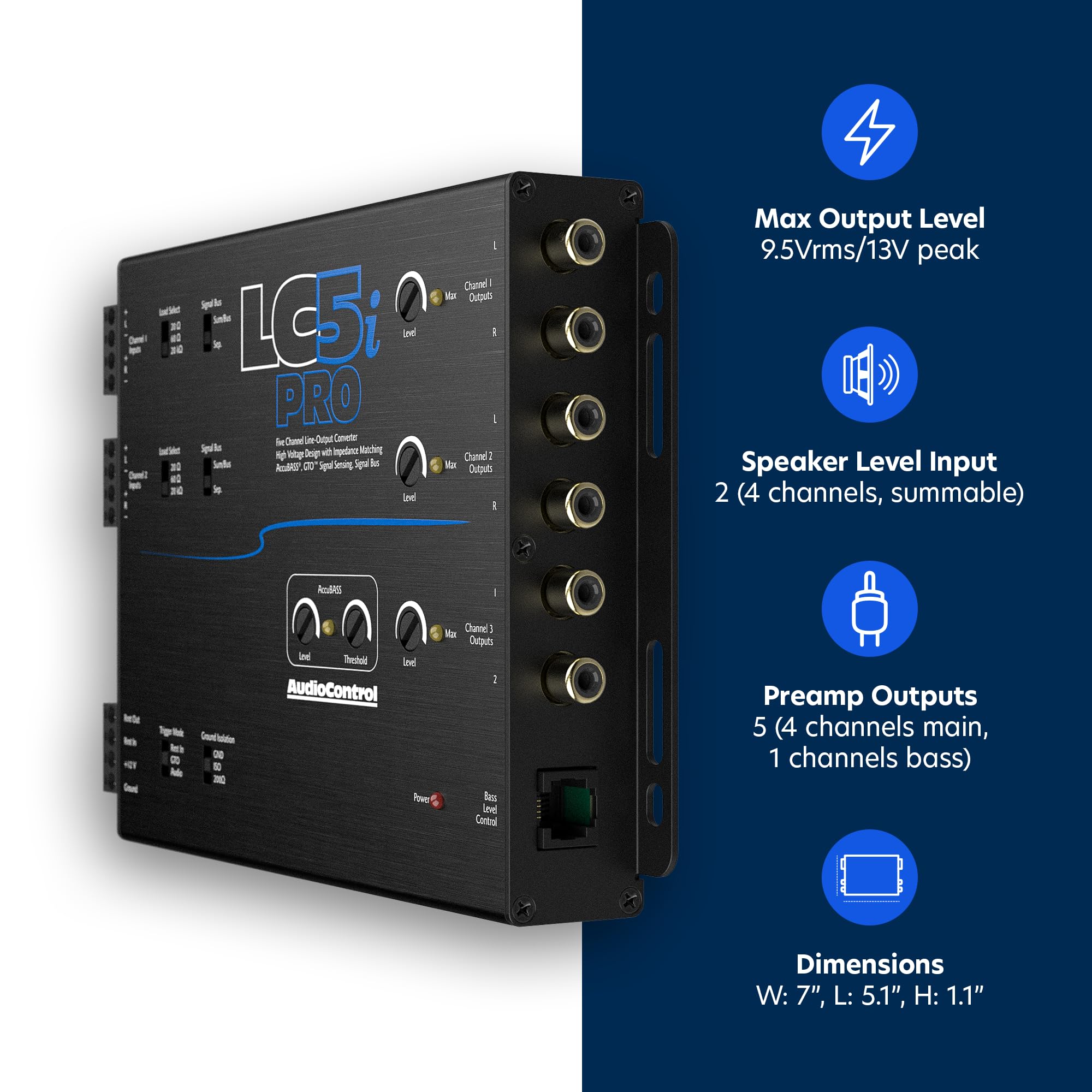 AudioControl LC5iPRO 5-Channel Line Output Converter with AccuBASS