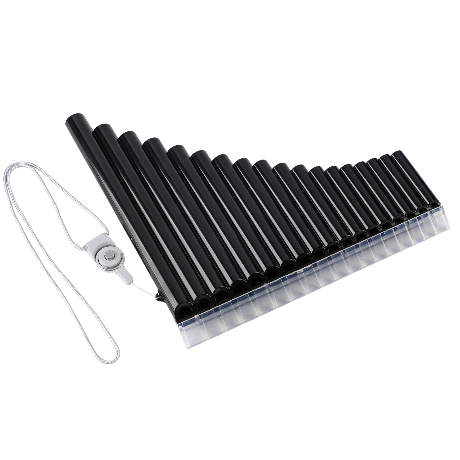 Deekec 18 Pipes Pan Flute C Key – Instrument Design for Easy Play, Perfect for Students and Learning-Beginner-Friendly (Black)