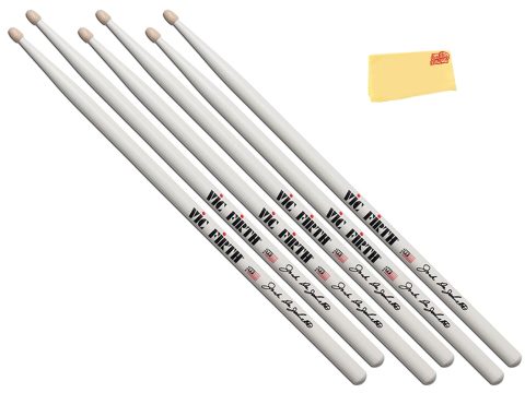 Vic Firth SJD Signature Series Jack DeJohnette Drumsticks – 3-Pack Bundle with Austin Bazaar Polishing Cloth