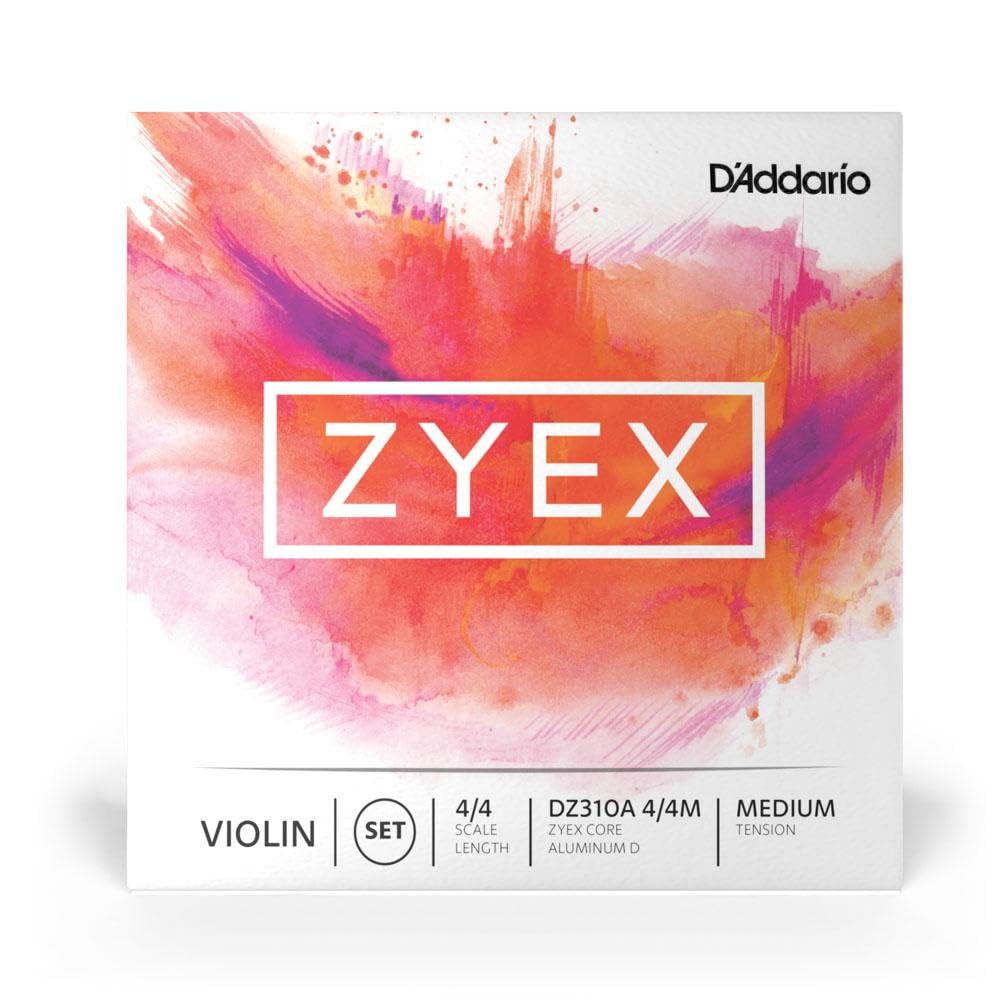 D’Addario DZ310A 4/4M Zyex Violin String Set with Aluminum D, 4/4 Scale, Medium Tension