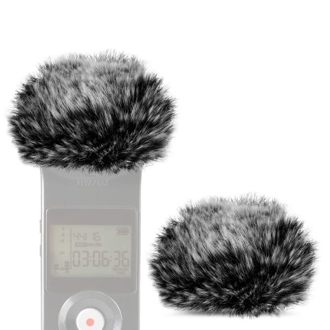 Geekria for Creators Furry Windscreen Compatible with Zoom H1, H1n Handy Recorder, Mic DeadCat Wind Cover Muff, Fluff Cover Windshield, Portable Digital Recorder (Grey / 2 Pack)