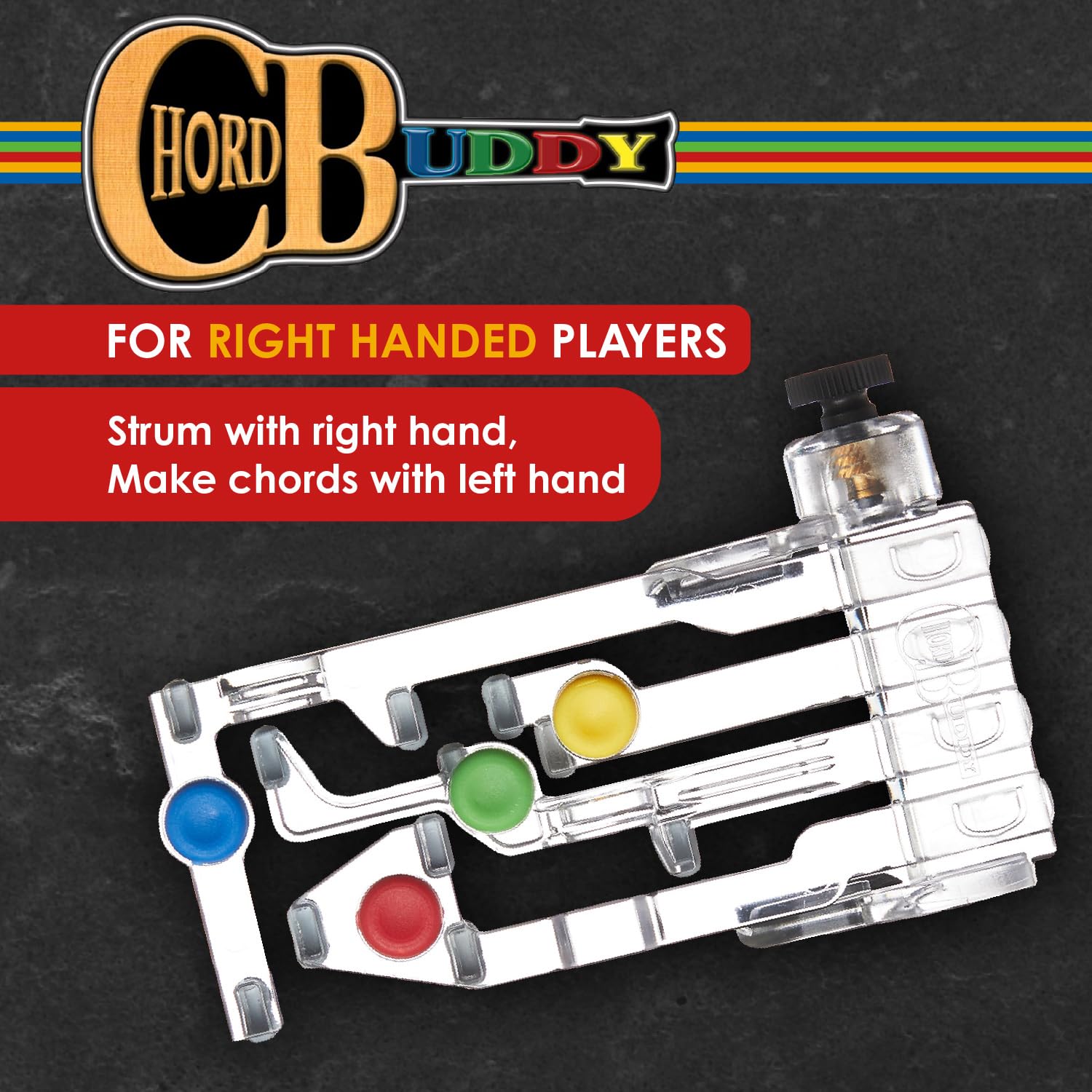 ChordBuddy “MADE IN THE USA” – Guitar Learning with a Right Handed ChordBuddy and a QR Code for Digital Downloads of Songbook, Lesson Plan, and Learning Videos – Works on “Full Scale” Acoustic and
