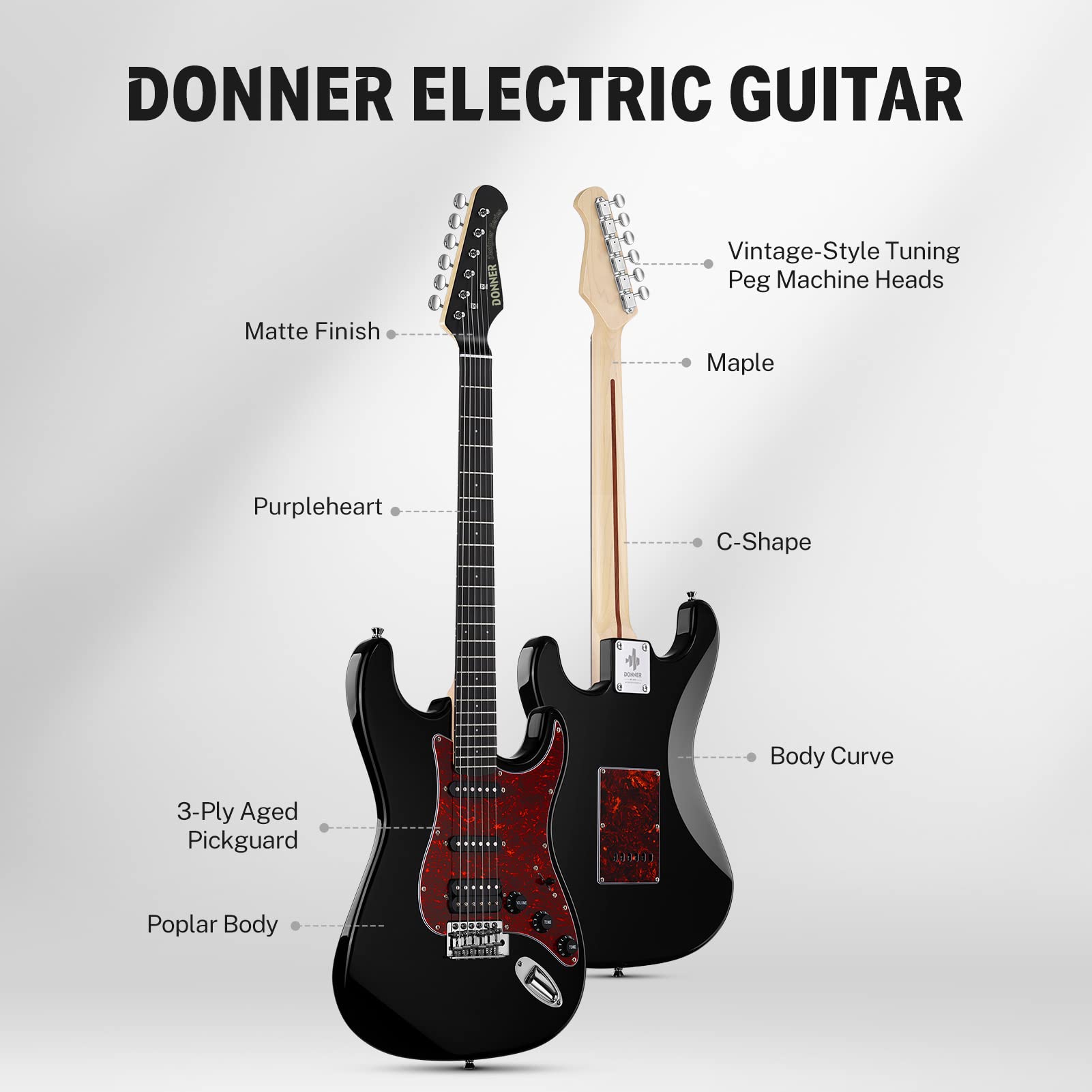 Donner DST‑200 Electric Guitar for Beginner‑Intermediates w/HSS Coil Split