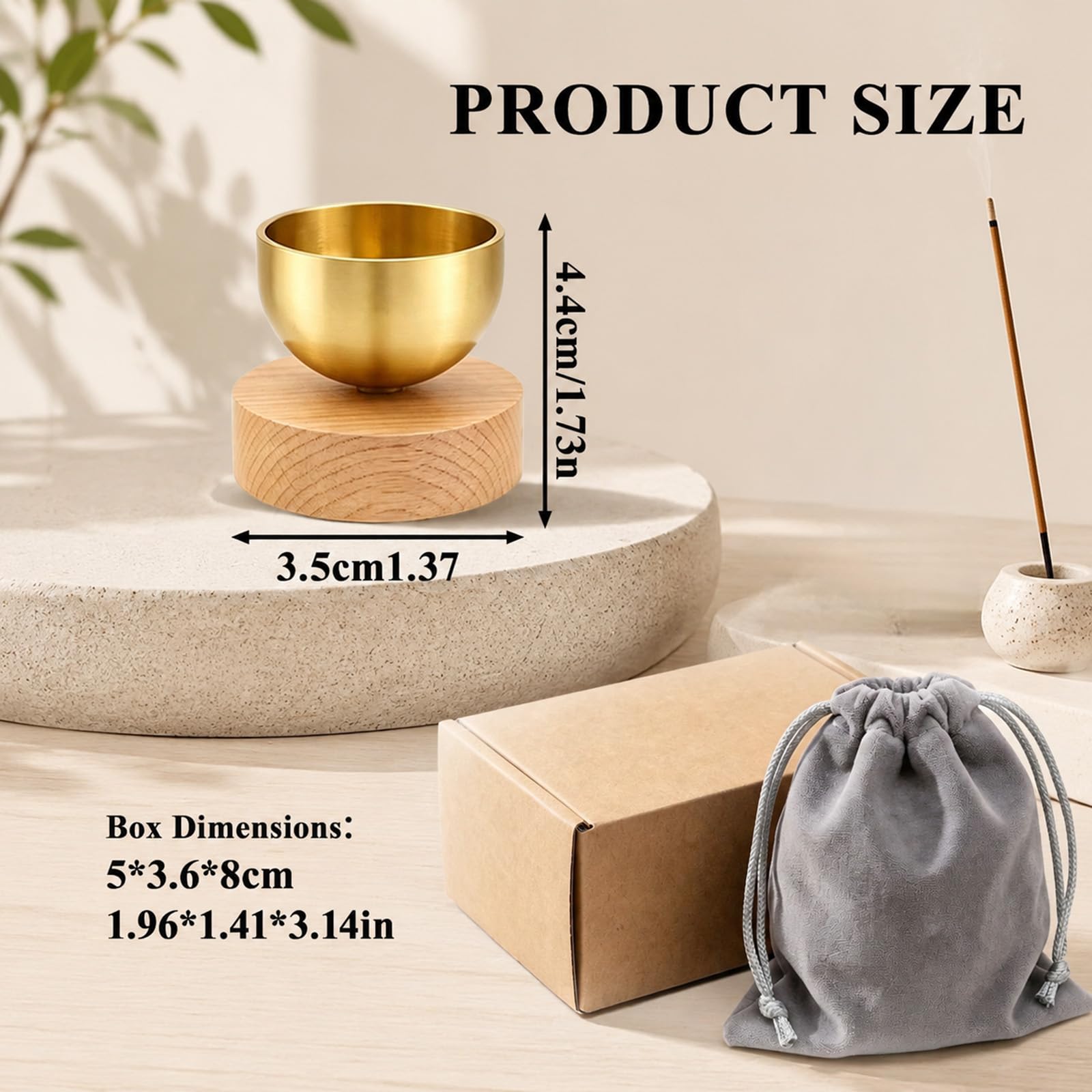 Mini Singing Bowl Set,Portable Brass Meditation Sound Bowl for Yoga