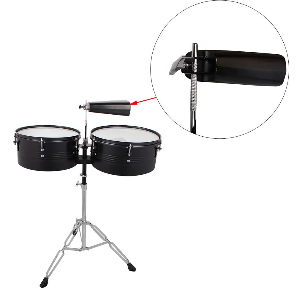 Ktaxon 13 Inch & 14 Inch Timbales Drum Set, Black