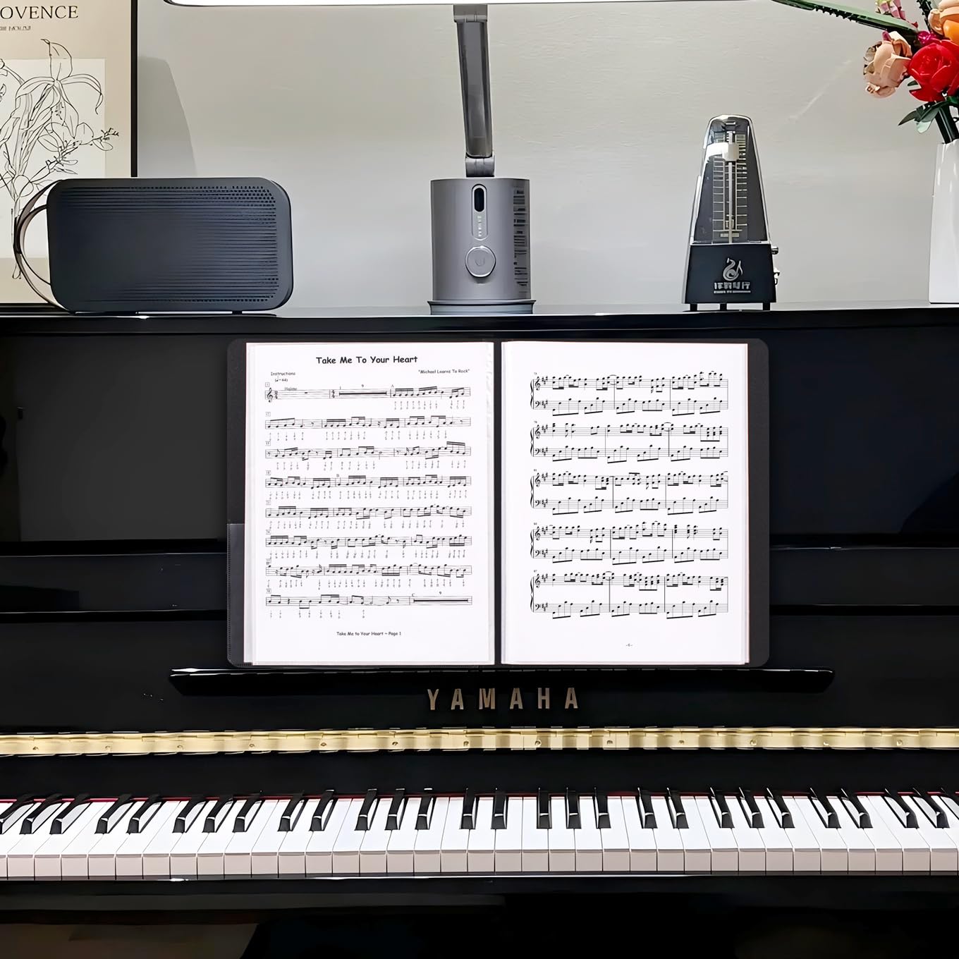Music Folder,40‑Pocket PP Sheet Music Holder for A4 Documents Black 4Pack