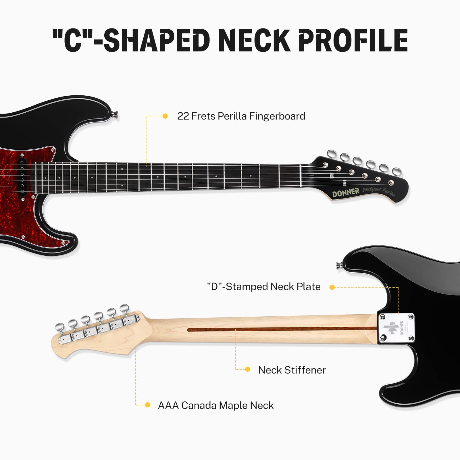 Donner DST‑200 Electric Guitar for Beginner‑Intermediates w/HSS Coil Split