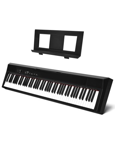KEYIVOX S-200 Beginner Keyboard Piano – 88 Key Full-Size Weighted Digital Piano, Portable Electric Piano with Sustain Pedal, Power Supply, Dual Headphone Jack, USB-MIDI, and MP3 Player,Black