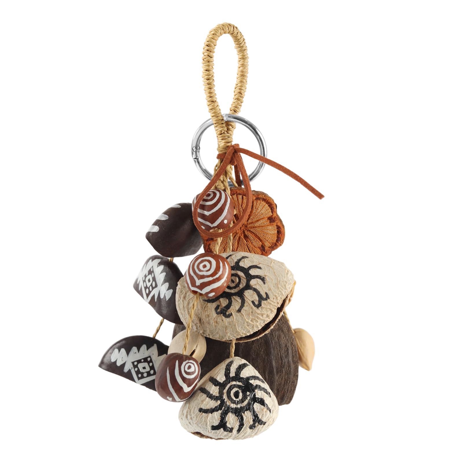 GOGHOST African Natural Cacho Seed Rattle Hand Percussion Gifts, Musical Instruments Bag Charm Car Decor Home Decoration Juju, Chacha, Pala, Panji, Salin(Mixed Nutshells)