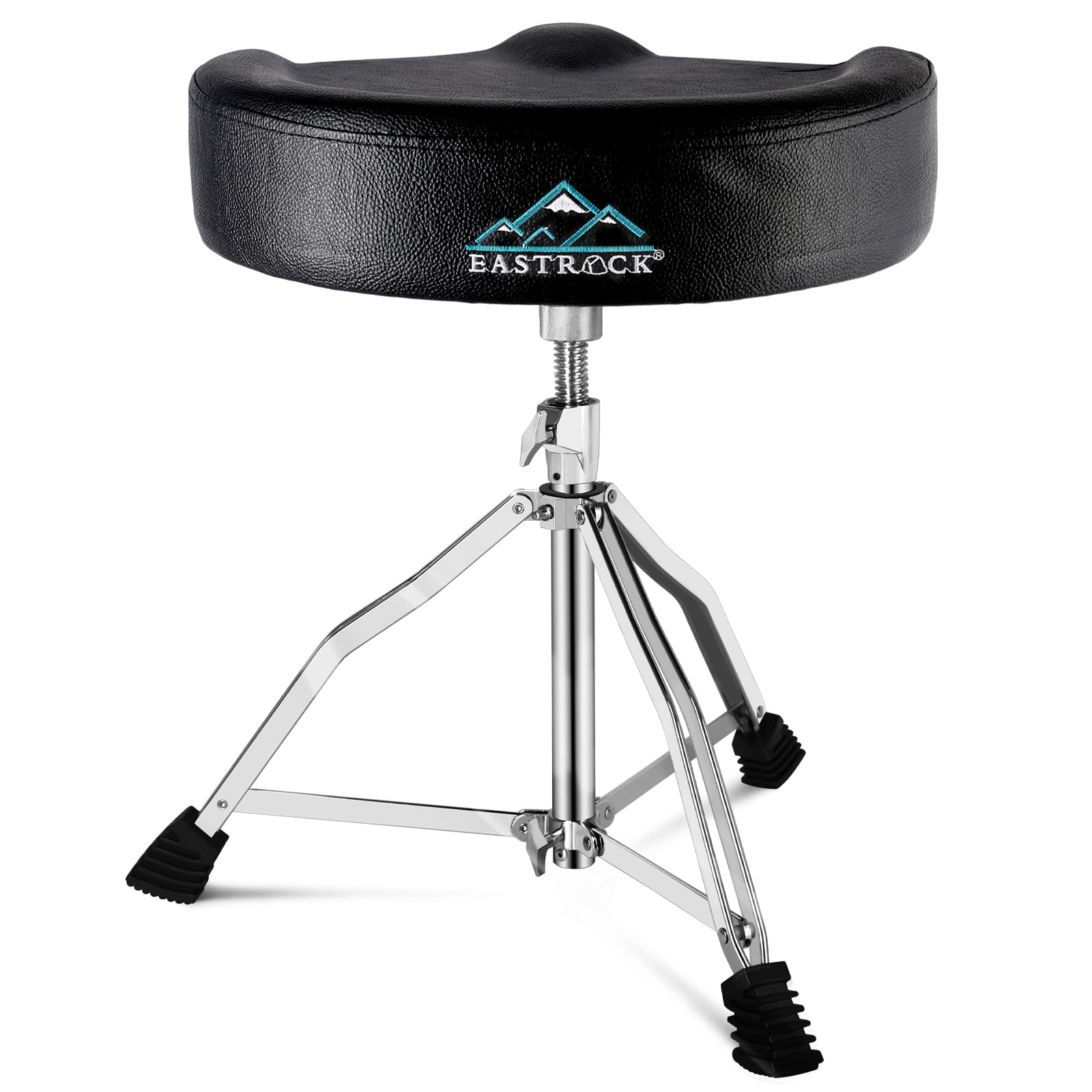 EASTROCK Drum Throne Adjustable Height, Drum Stools Rotatable Padded Motorcycle Style Drum Seat Drum Chair with Anti-Slip Feet for Drummers, Adult