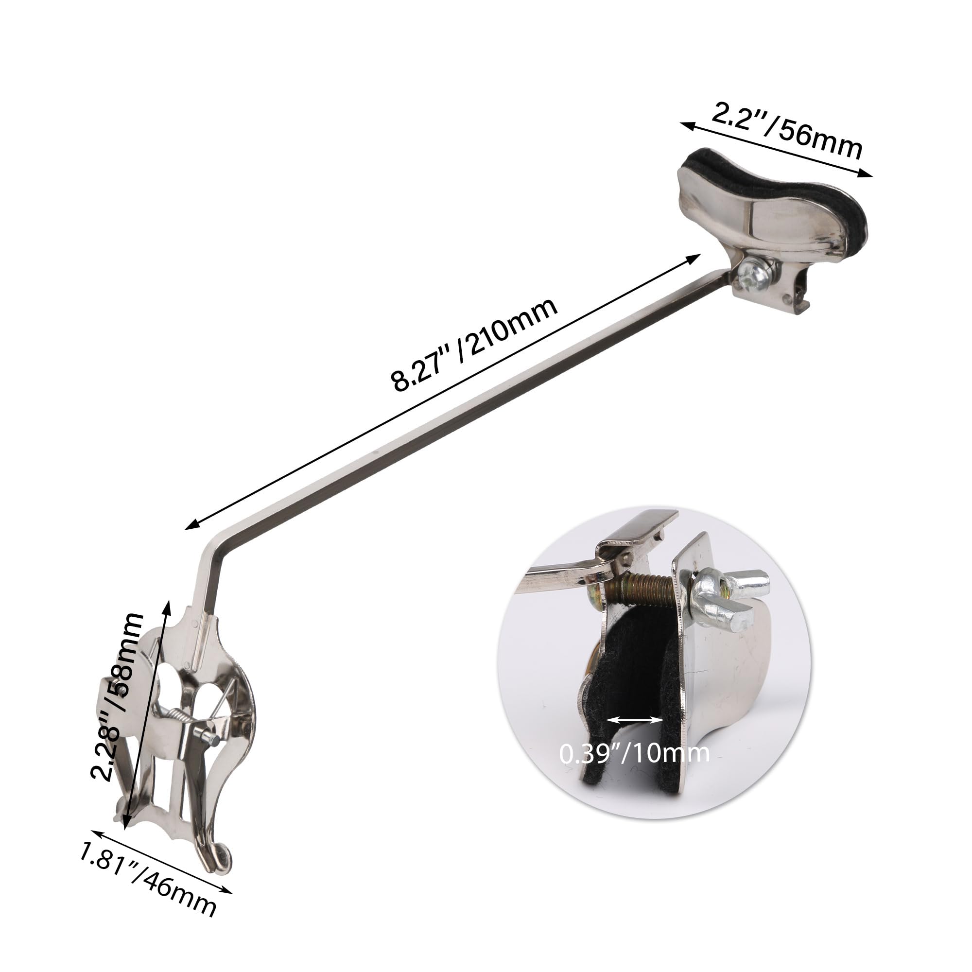 ETFBUY Marching Sax Lyre for Alto & Tenor Saxophones (Nickel-Plated, Clamp)